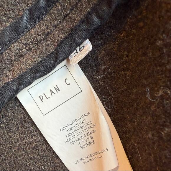 Like new! PLAN C Roll-neck Wool Cape Jacket In Brown Size 36/US Size 0/Size XS - Picture 8 of 11